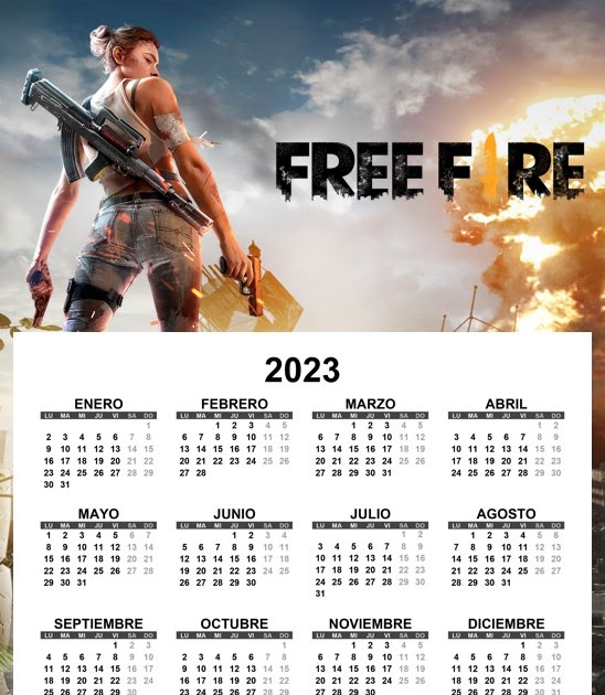 banderines calendario 2023 Free Fire